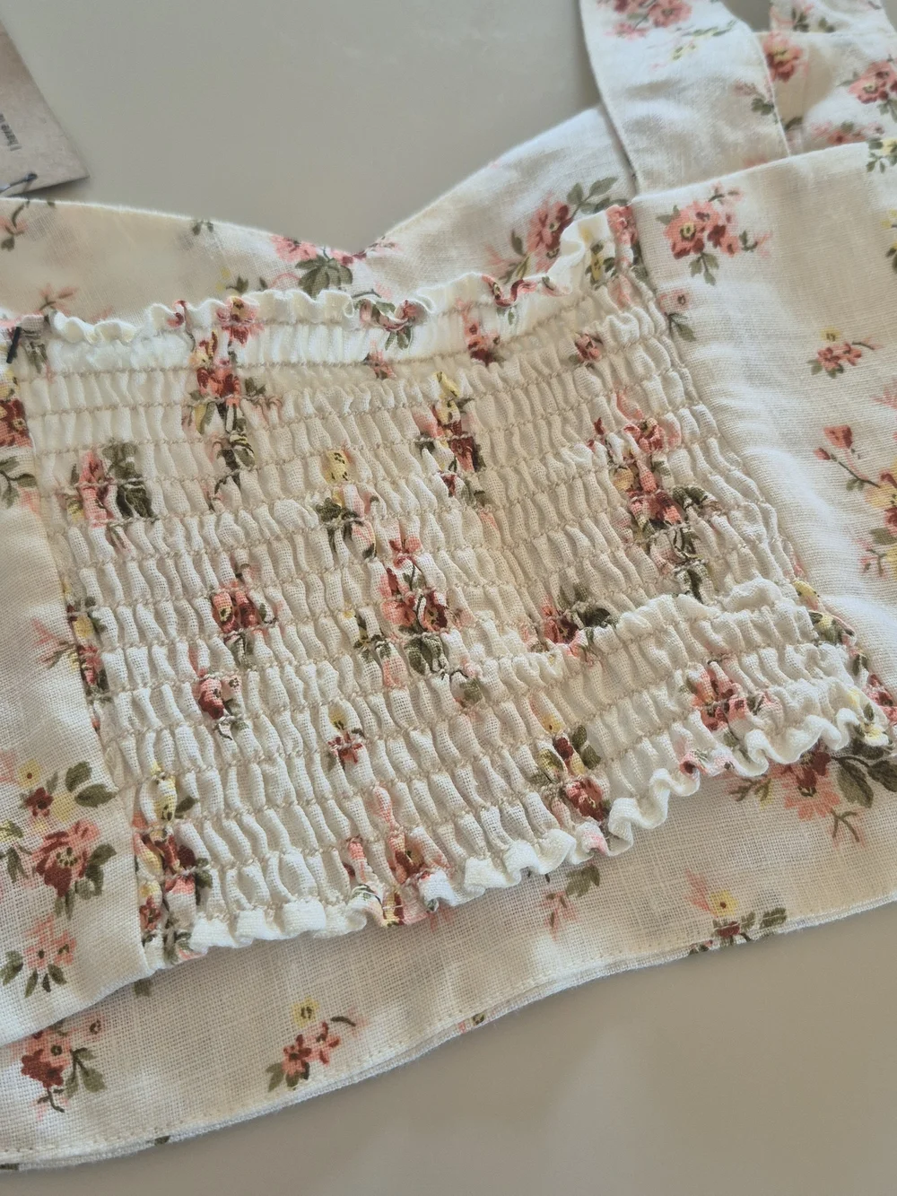 NWT Reformation Cream Set Floral Crop Top & Cropped Wide-Leg Pants, Size 8